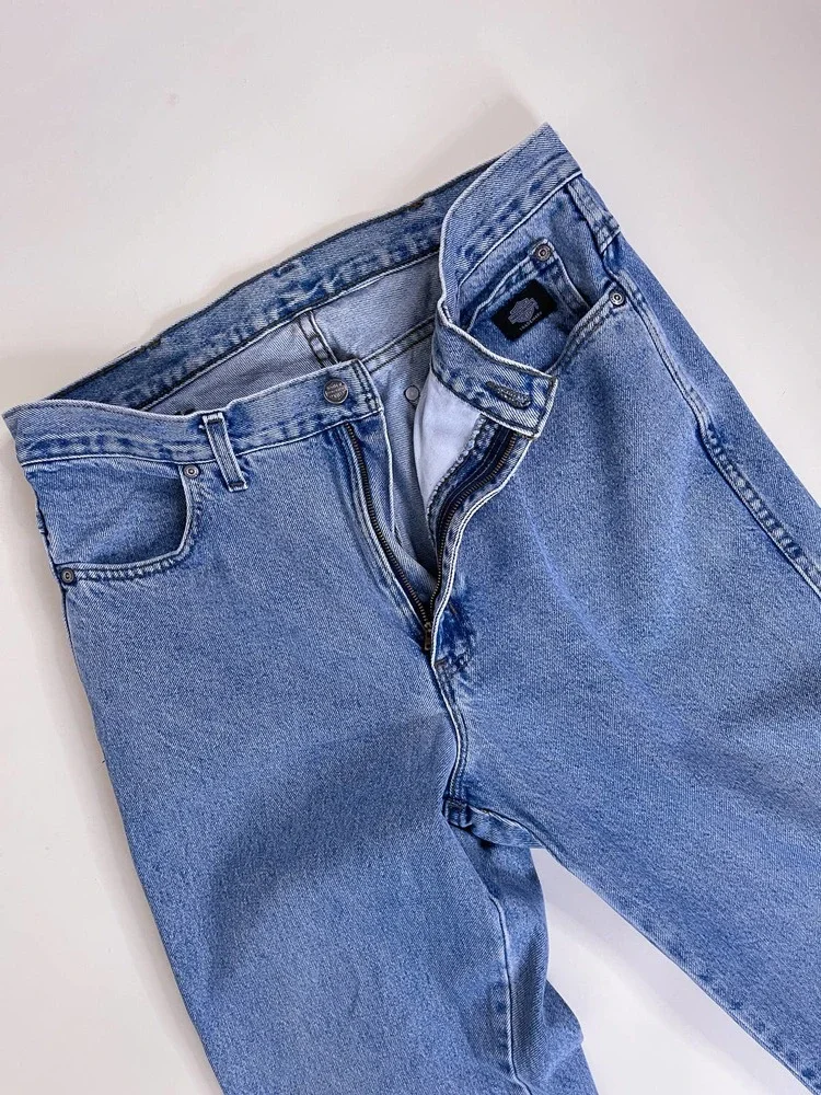 90s Vintage Harley Davidson Light Wash Straight Leg Jeans Size L - Picture 8 of 8